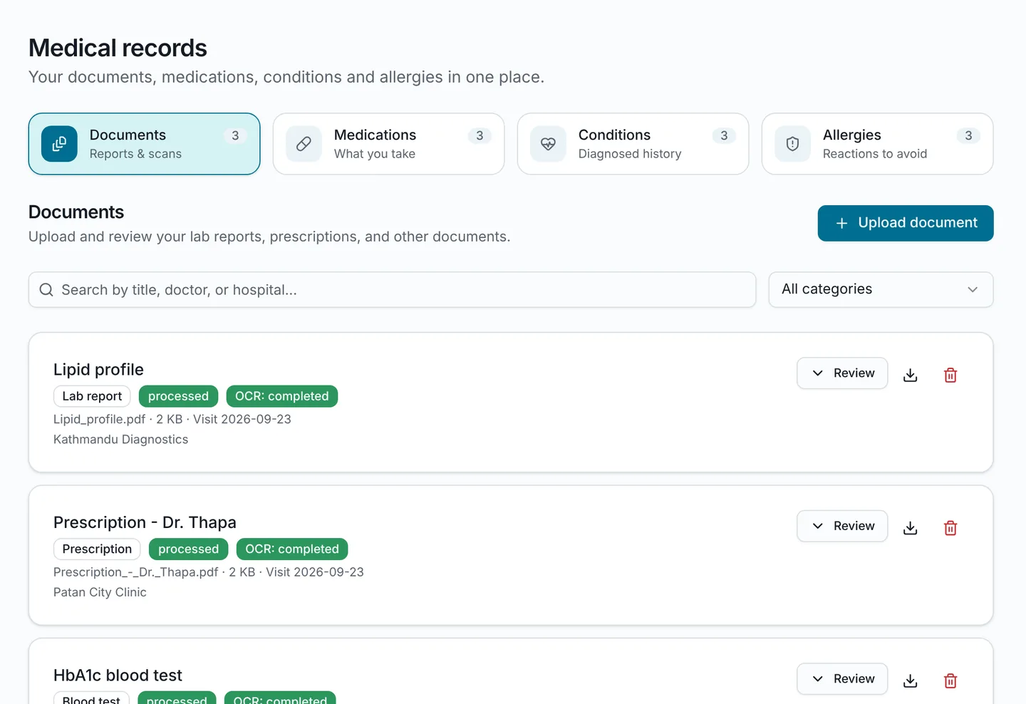 Medical documents – CareQuill
