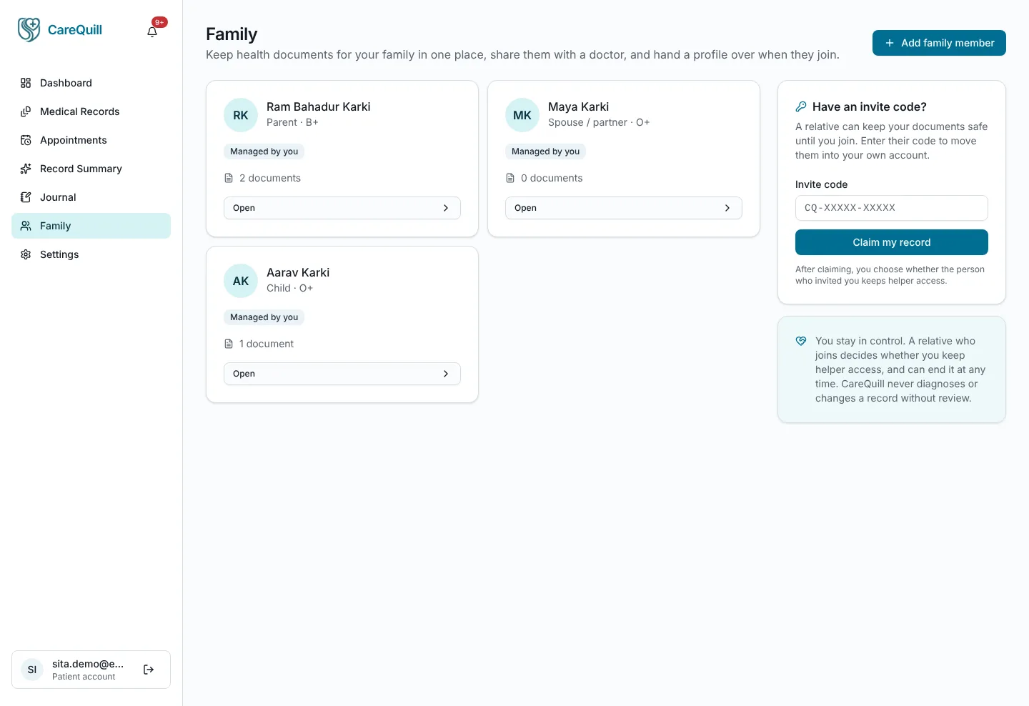 Family circle – CareQuill